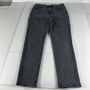 Madewell Jean Women Measured 29x26 Perfect Vintage Jean Black Faded Denim Tag 27